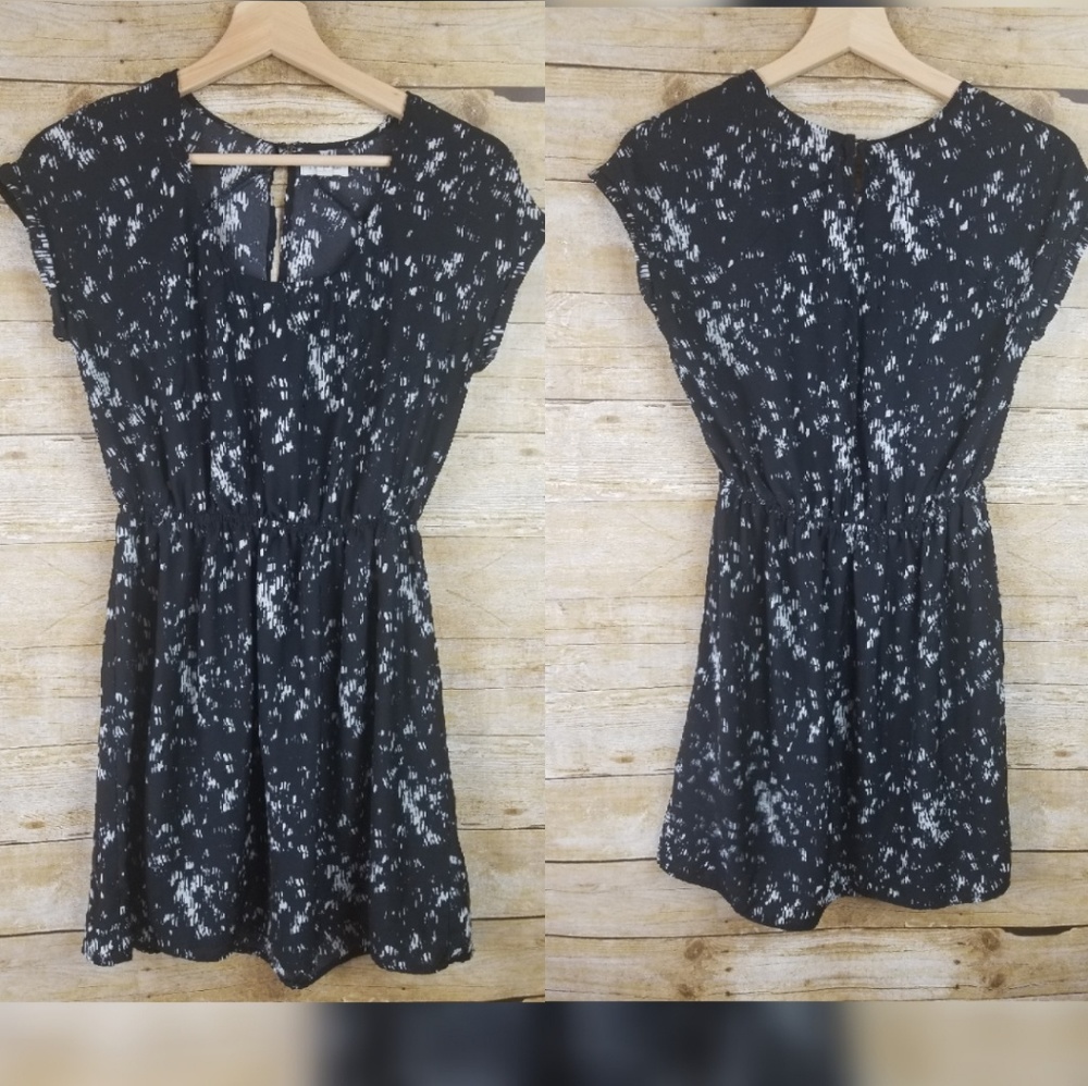 Silence and Noise Dress Small Black White Mini